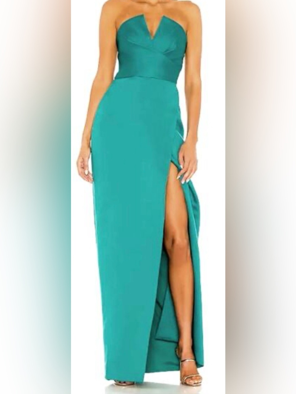 JAYGODFREY Darcy Strapless Gown In Teal - Size US 0